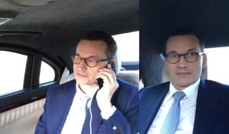 Morawiecki jedzie limuzyną i rozmawia z córką: "Pozdrów swoje towarzystwo i do usłyszenia. Nara"