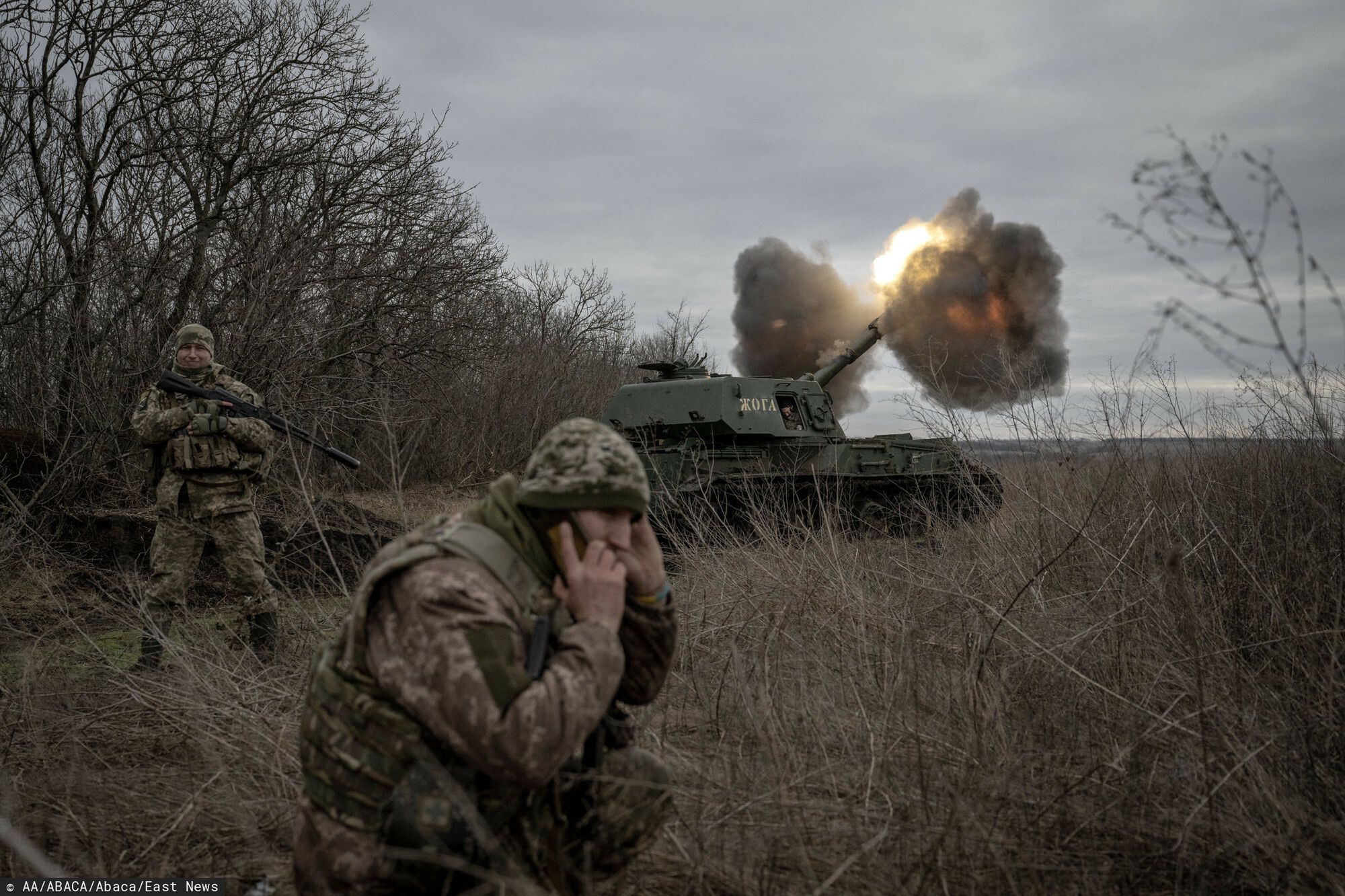 Temporary
DONETSK OBLAST, UKRAINE - DECEMBER 28: A Ukrainian soldier fires towards the Russian position as the Ukrainian soldiers from the artillery unit wait for ammunition assistance at the frontline in the direction of Avdiivka as the Russia-Ukraine war continues in Donetsk Ozge Elif Kizil / Anadolu
AA/ABACA