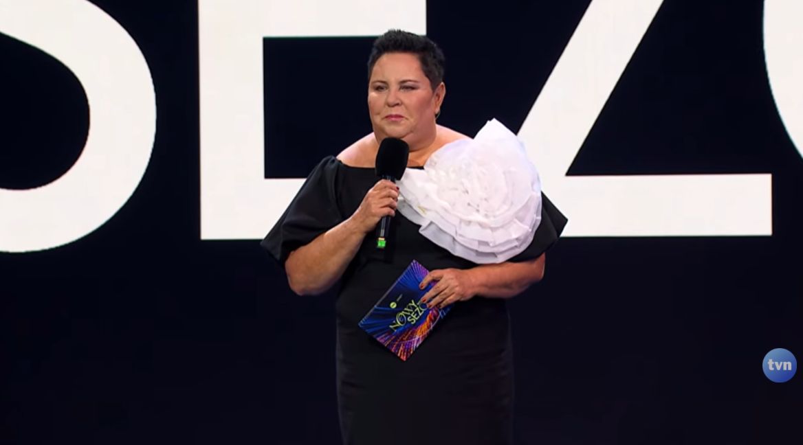 Dorota Wellman podczas ramówki