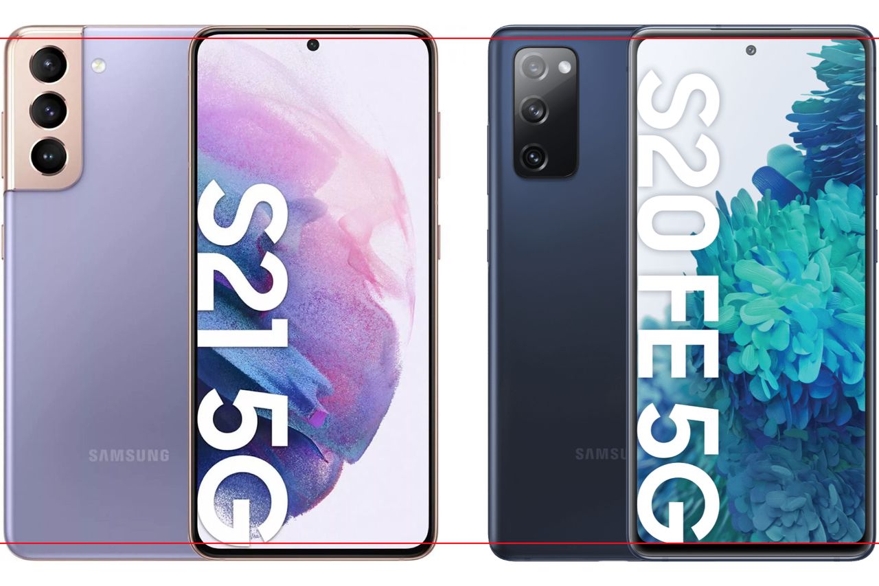 Samsung Galaxy S21 ma zauważalnie mniejsze ramki niż S20 FE