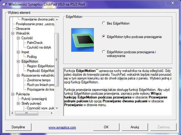 Panel sterowania touchpadem