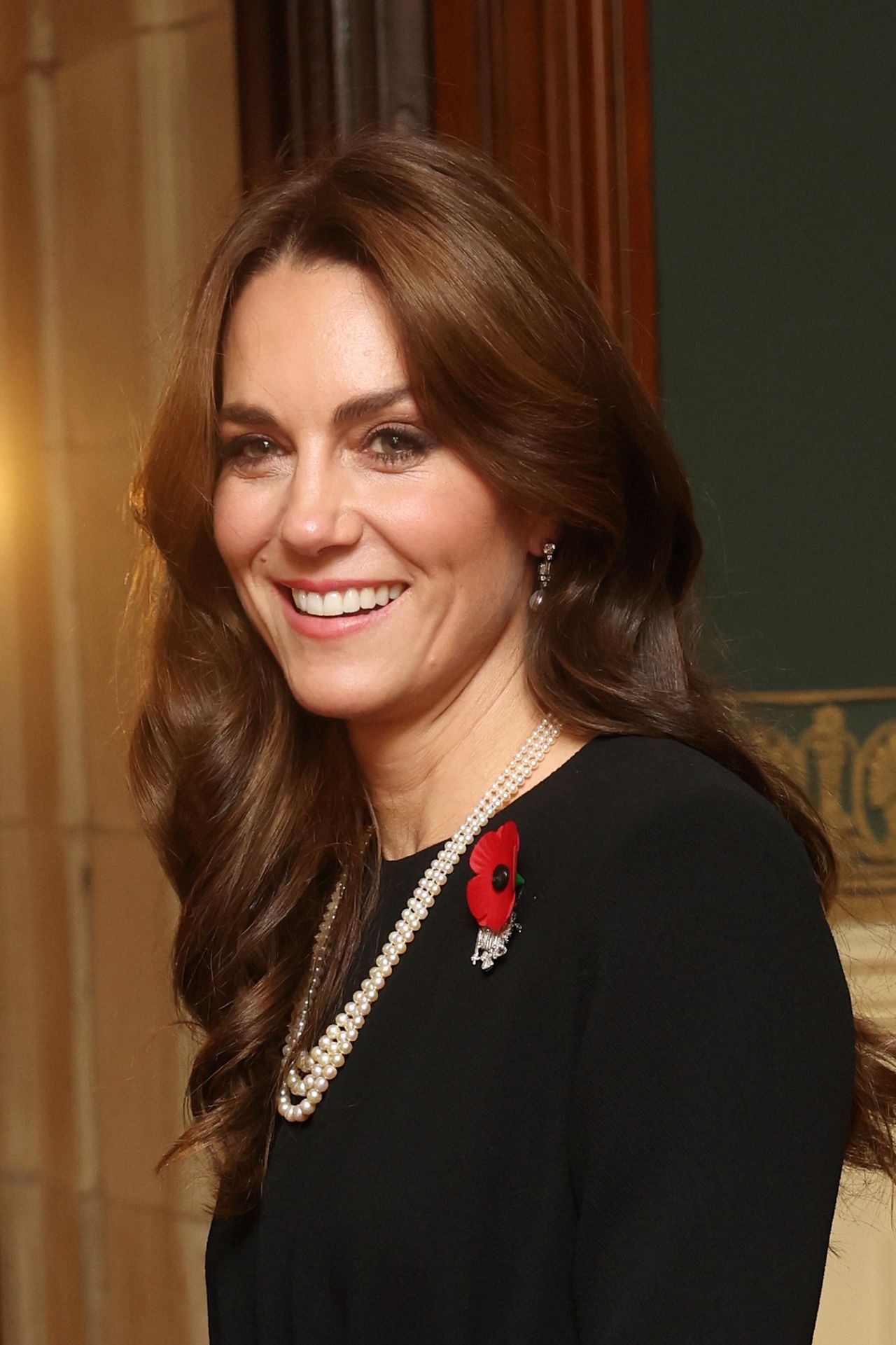 Kate Middleton in Queen Elizabeth's pearls