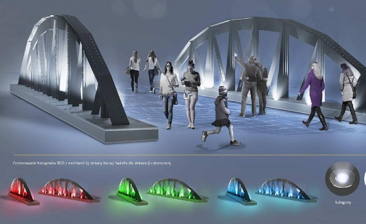 Oświetlenie mostu na rzece Białej w Bielsku-Białej będzie zmieniało kolor.