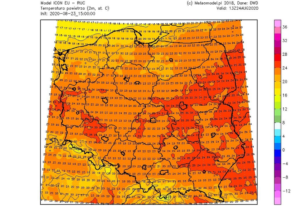 Pogoda na dziś. Spodziewane temperatury na godzinę 13:00 