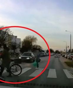Piesi na przejściu, a kierowca zignorował światła. "Kategoria cudu"