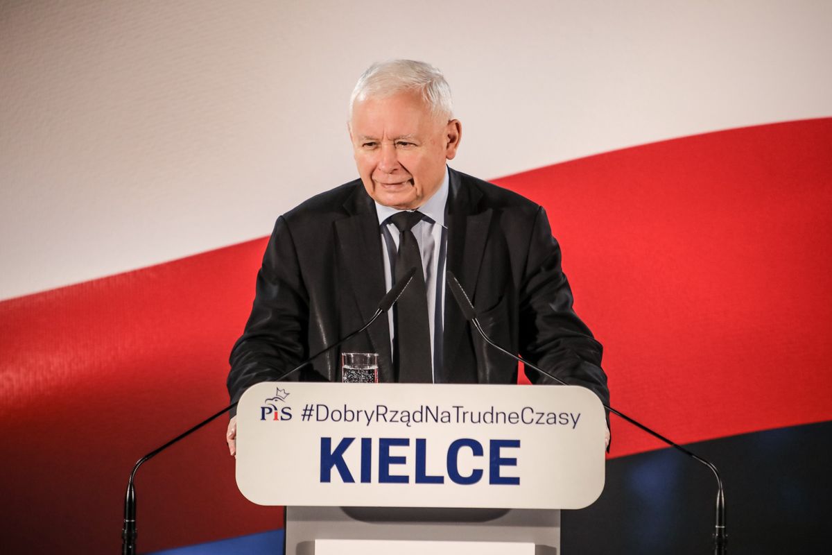 Jarosław Kaczyński na spotkaniu w Kielcach 