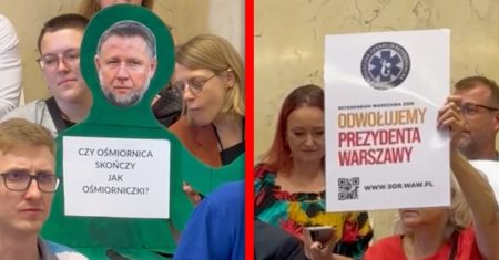 Sceny na Radzie Warszawy. Takie transparenty przynieśli mieszkańcy