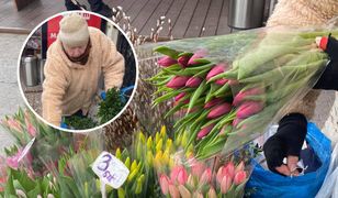 Sprzedaje tulipany na ulicy. "Przy życiu trzymają mnie ludzie i praca"