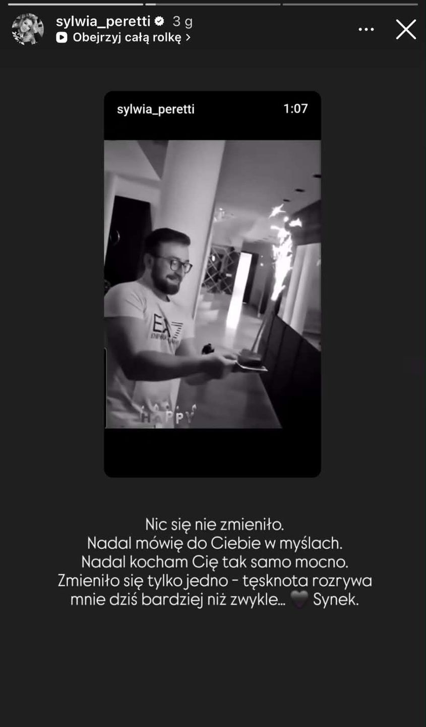 Wpis Sylwii Peretti z okazji rocznicy urodzin syna