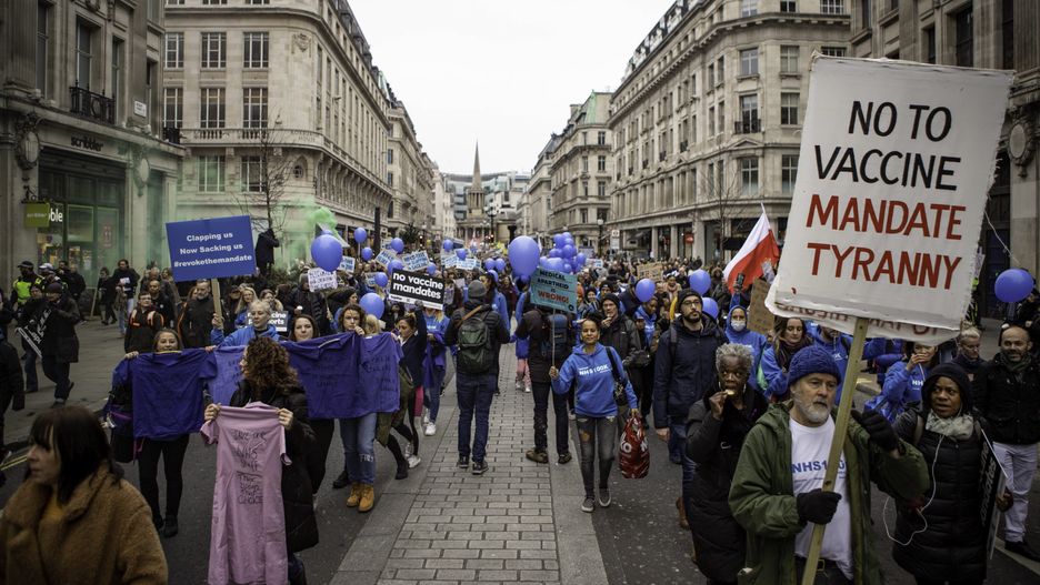 Protest w Londynie przeciw paszportom covidowym