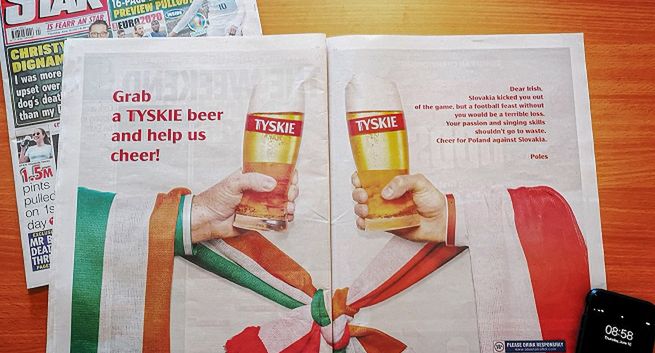 Tyskie namawia Irlandczyków do kibicowania Polakom na Euro 2020