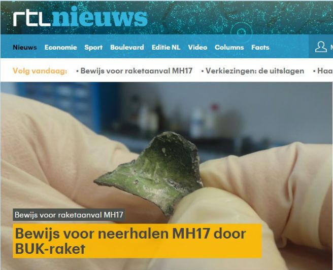 Holenderska telewizja: oto dowód, że MH17 zestrzelono pociskiem Buk