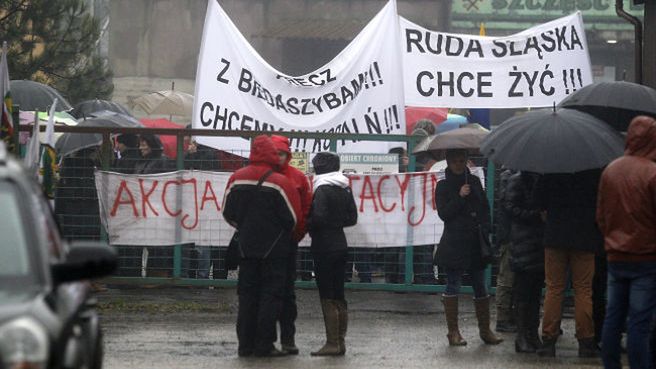 Protest w KWK Pokój w Rudzie Śląskiej