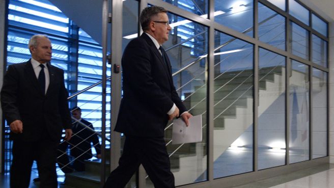 Prezydent Bronisław Komorowski oraz szef BBN Stanisław Koziej