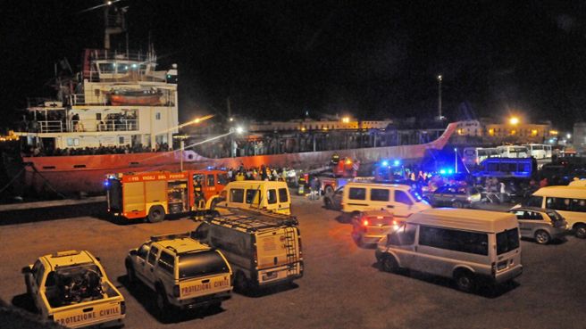 Statek "Blue Sky M.", który również uratowali włoscy marynarze