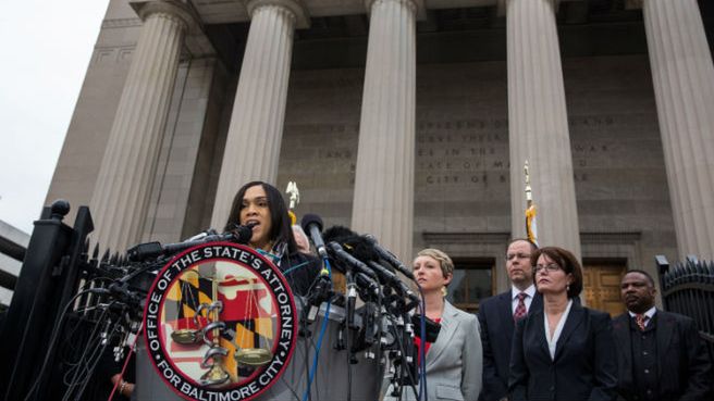 Konferencja prasowa prokurator Marilyn Mosby w Baltimore