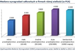 Płace w firmach o różnej wielkości w 2011 roku