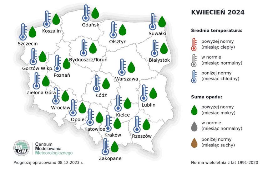 Prognoza pogody na kwiecień