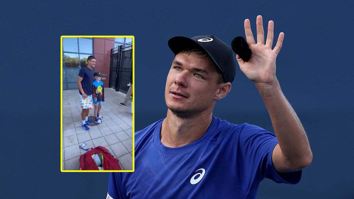 Getty Images / Sarah Stier/Instagram/Kamil Majchrzak / Kamil Majchrzak spotkał się z chłopakiem i podarował mu pamiątki