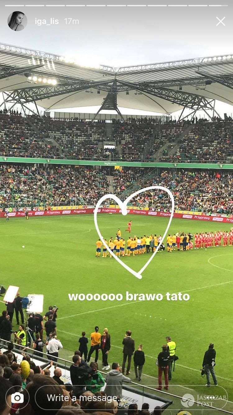 Iga Lis kibicowała ojcu na Wielkim Meczu 2017