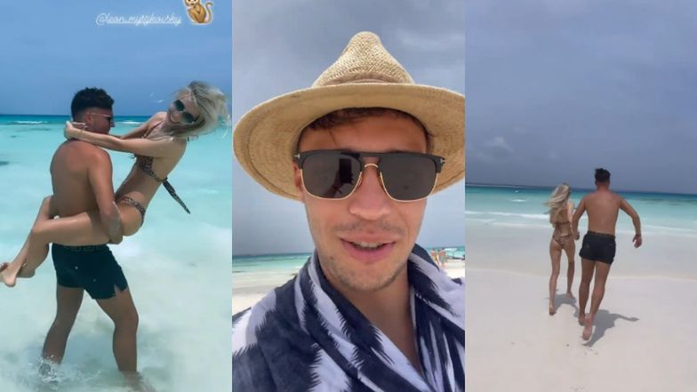 Leon Myszkowski na rajskich wakacjach z ukochaną