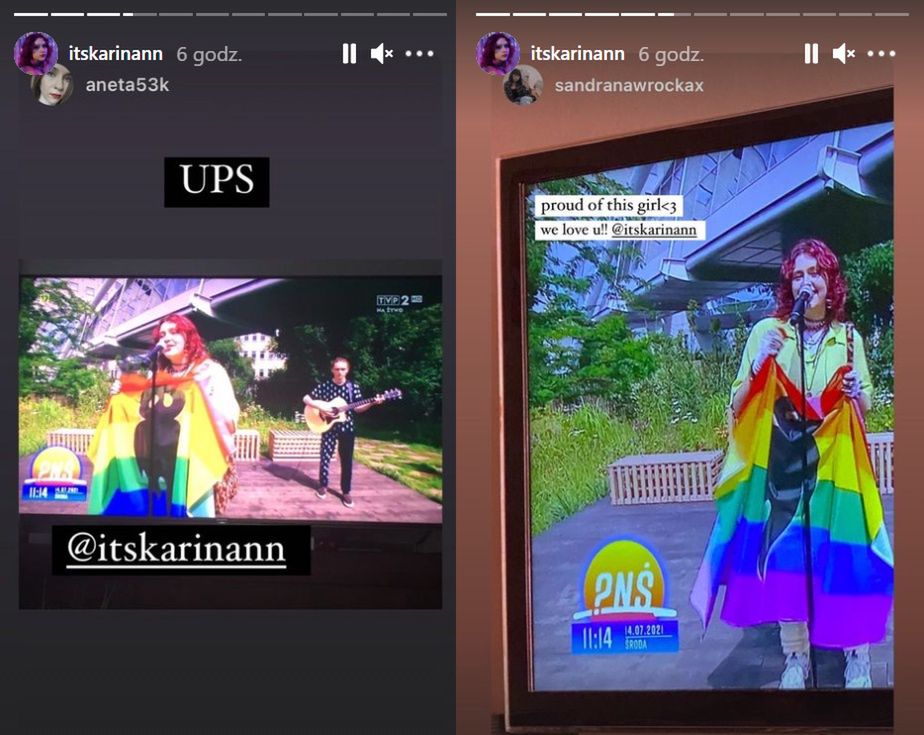 Karin Ann z tęczową flagą w "Pytaniu na Śniadanie" 