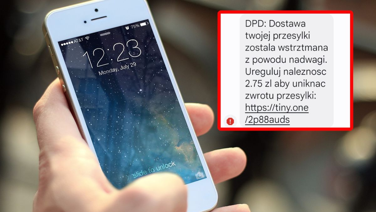 Fałszywy SMS o dopłacie do paczki