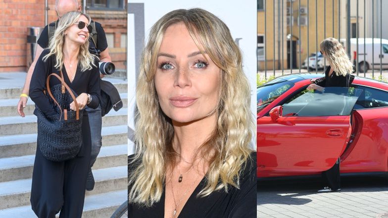 Agnieszka Woźniak-Starak przybywa w Porsche na festiwal dla influencerów