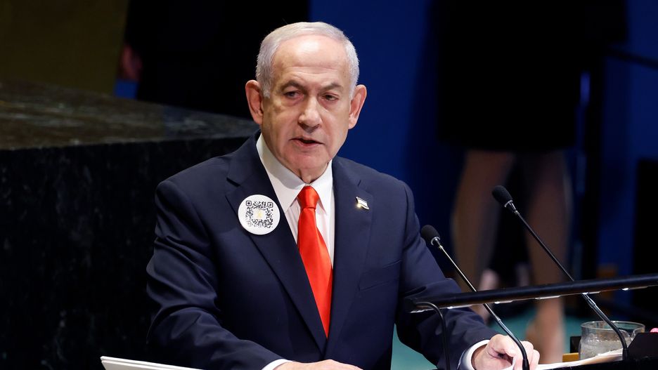 NEW YORK, NEW YORK - SEPTEMBER 23: Prime Minister of Israel Benjamin Netanyahu speaks during the 80th session of the UN’s General Assembly (UNGA) at the United Nations headquarters on September 26, 2025 in New York City. World leaders convened for the 80th Session of UNGA, with this year’s theme for the annual global meeting being “Better together: 80 years and more for peace, development and human rights.”  (Photo by Taylor Hill/Getty Images)