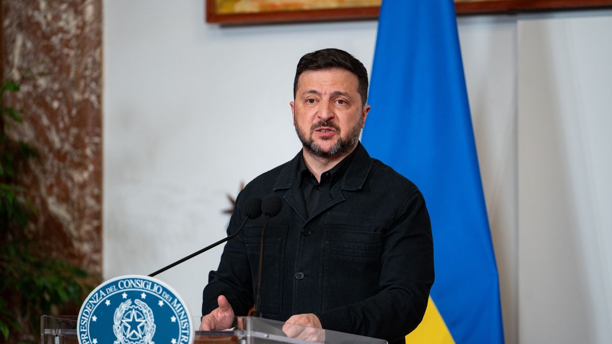 Ukraine's President Zelenskiy in Rome For Talks With Italy's Prime Minister Meloni
Ukraine's President Volodymyr Zelensky and Italy's Prime Minister Giorgia Meloni attend a press point at Palazzo Chigi after their meeting in Rome, Italy, on April 15, 2026. (Photo by Massimo Valicchia/NurPhoto via Getty Images)
NurPhoto
economic partnership, russsia, government officials, political meeting, italian-ukrainian relations, international relations, press point, smile, european leaders, italyian, geopolitical strategy, massimo valicchia, volodymyr zelensky, potraited, peace talks, diplomatic relations, nurphoto, bilateral talks, rome, international politics, presser, global affairs., political summit, april 15, putin, strategic dialogue, foreign policy