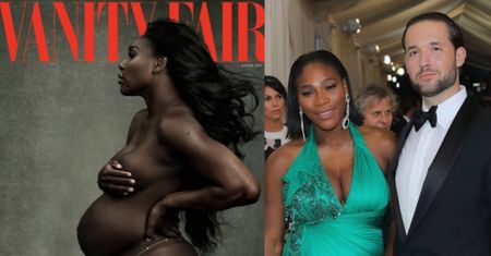 NAGA Serena Williams pokazuje ciążowy brzuch na okładce "Vanity Fair" (FOTO)