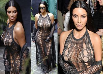 Kim Kardashian w sukience z dziurami w Paryżu! (ZDJĘCIA)