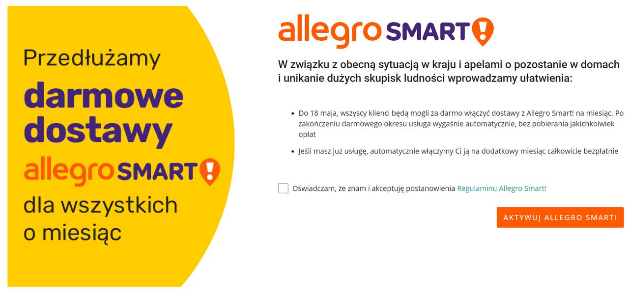 Allegro Smart! za darmo na kolejny miesiąc, fot. Jakub Krawczyński.
