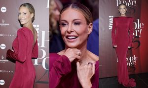 Pozbawiona zmarszczek Małgorzata Rozenek przyciąga spojrzenia w bordowej sukni (ZDJĘCIA)