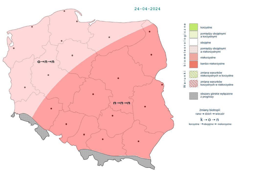 Pogoda niekorzystna dla człowieka