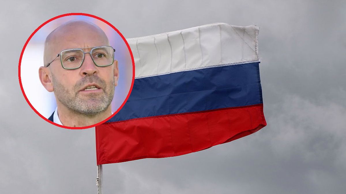 Getty Images / Maksim Konstantinov/PAP/Jakub Kaczmarczyk / Na zdjęciu: flaga Rosji i Jakub Rutnicki