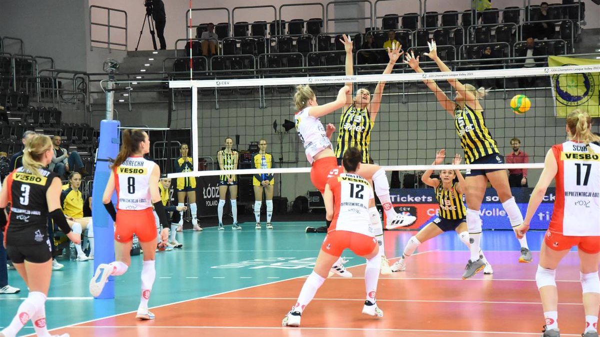 Materiały prasowe / CEV / Na zdjęciu: atakuje Klaudia Alagierska-Szczepaniak. Mecz ŁKS Commercecon Łódź - Fenerbahce Stambuł