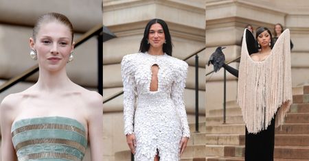Rewia mody na pokazie Schiaparelli: pierzasta Dua Lipa, Cardi B z krukiem, eteryczna Hunter Schafer