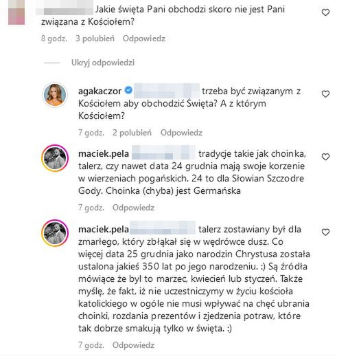 Agnieszka Kaczorowska i jej mąż odpowiadają na komentarz internautki