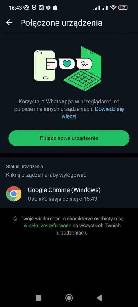 Aktywne sesje logowania w komunikatorze WhatsApp