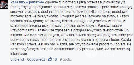 "Państwo w Państwie" (screen Facebook)