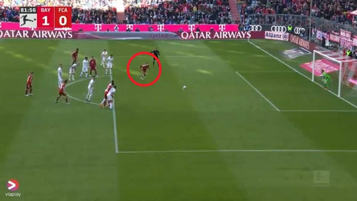 WP SportoweFakty / Viaplay / Robert Lewandowski gol z rzutu karnego przeciwko Augsburgowi