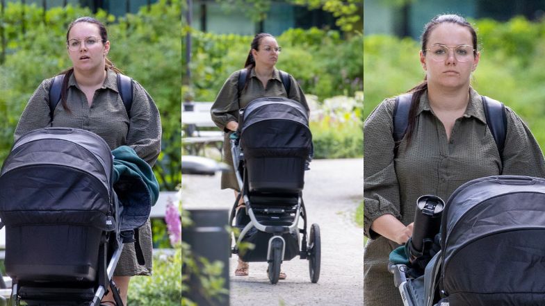 Ewa Farna spaceruje z dzieckiem po Warszawie