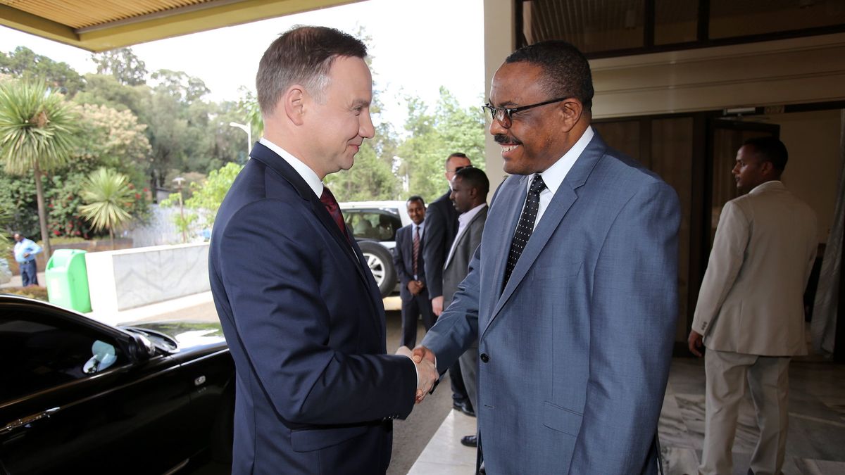 Prezydent Andrzej Duda i premier Etiopii Hajle Marjam Desalegne, maj 2017 roku