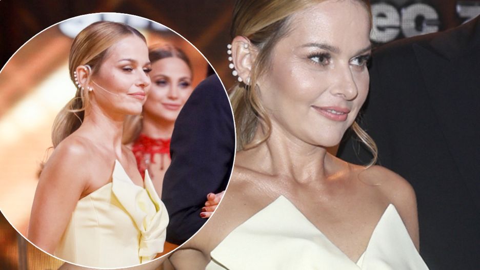 "Taniec z gwiazdami": Paulina Sykut-Jeżyna pokazała się w jasnej kreacji. Internauci dopatrzyli się brzuszka. W komentarzach gratulowali prowadzącej ciąży