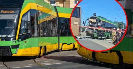 Poważny wypadek w Poznaniu. Zderzenie autobusu i tramwaju