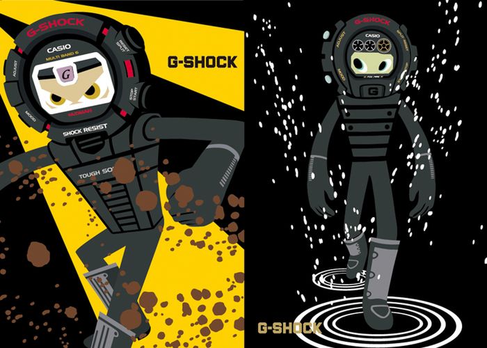 Figurki minirobotów i dziewczyny świętują 25-lecie Casio G-Shock 6