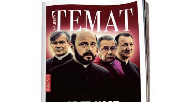 „Gazeta Wyborcza” z dodatkiem o polskim Kościele Katolickim, na okładce bohaterowie „Kleru”