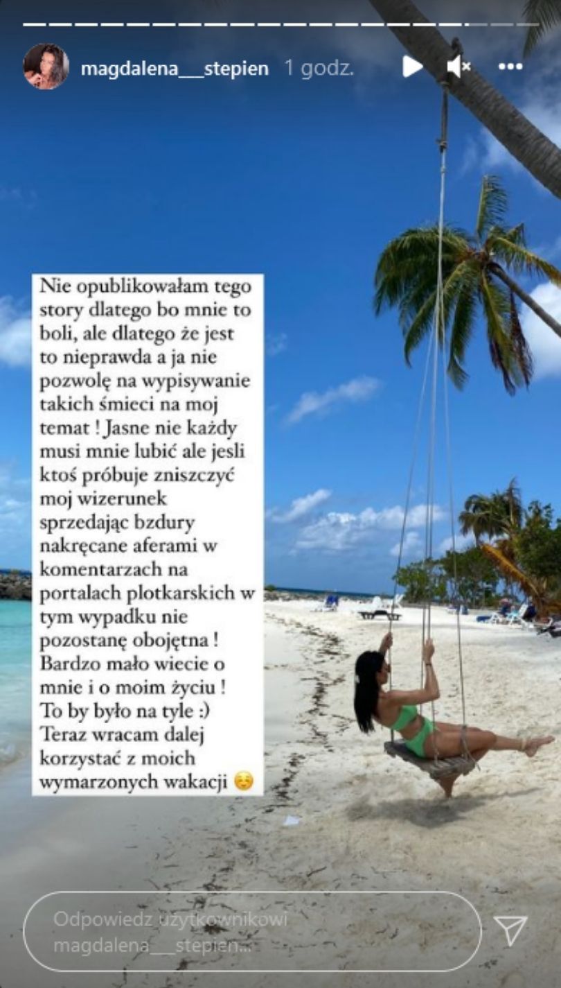 Magdalena Stępień "pozdrawia" hejterów