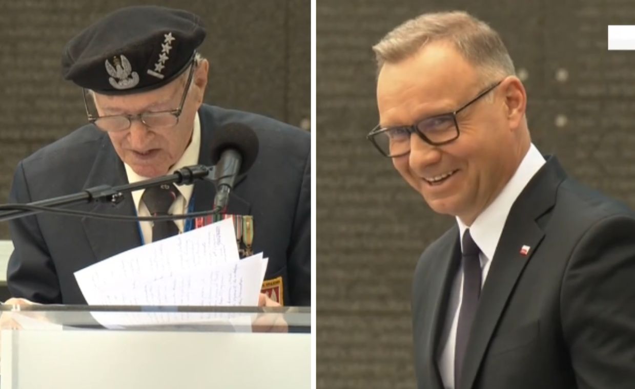 Poruszające sceny podczas przemówienia powstańca. Na pomoc ruszył Duda